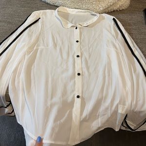White and black blouse